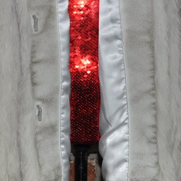 Saga NORWEGIN BLUE WHITE ARCTIC FOX FUR Grey Suede Jacket Car Coat 10 M - Picture 12 of 12